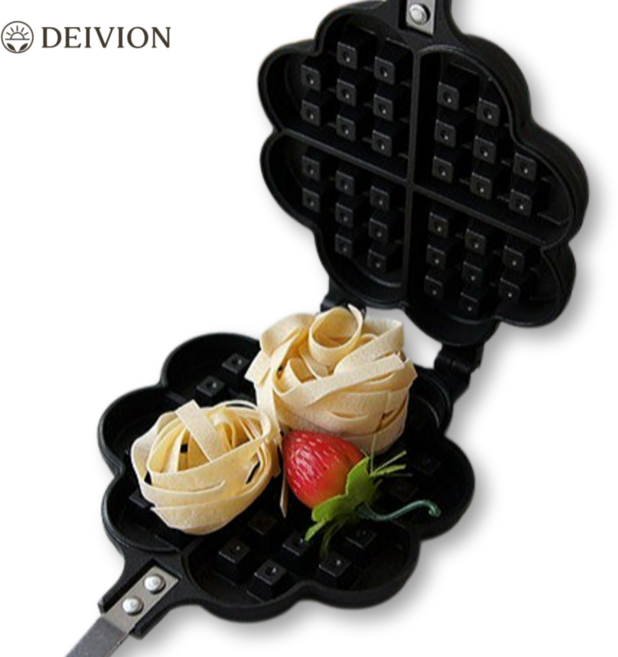 레벤호프 와플팬 스텐 클로버 인덕션 누룽지 떡 크로플 메이커, 1개, 15cm