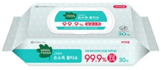 그린핑거 손소독 물티슈 휴대형, 30개입, 5개