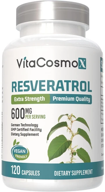 VitaCosmoX 비타코스모 트랜스 레스베라트롤 600mg, 1개, 120정 - 쿠팡