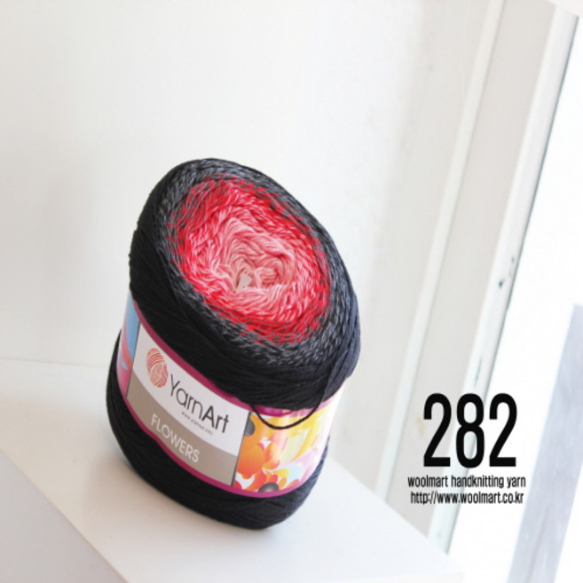 울마트 플라워 복합나염 뜨개실 털실, 282, 1개