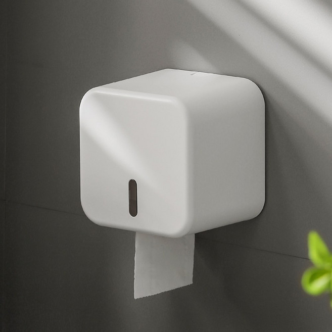 마코제이 사이즈업 대용량 무타공 두루마리 휴지케이스, 1개, 화이트