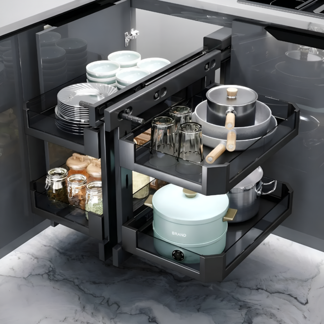 ALMAMA 인출식 빌트인 언더레일 하이드 하부코너장 공간활용 바스켓