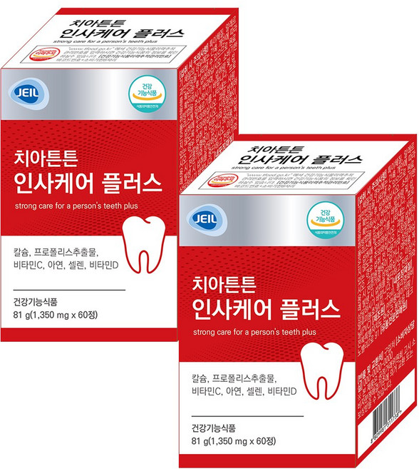 치아튼튼 인사케어 플러스 칼슘 프로폴리스추출물 210mg, 60정, 2개