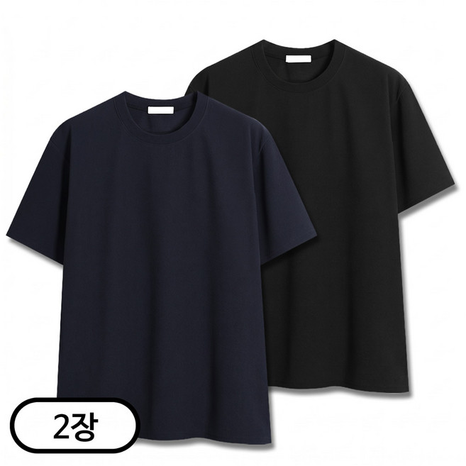 2장 세트 구김없는 리버플 옆트임 엠보 반팔티 (SCC5318PT)