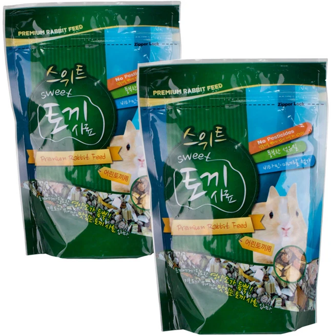 스위트 어린 토끼 토끼사료(자토) 700g, 2개 - 쿠팡