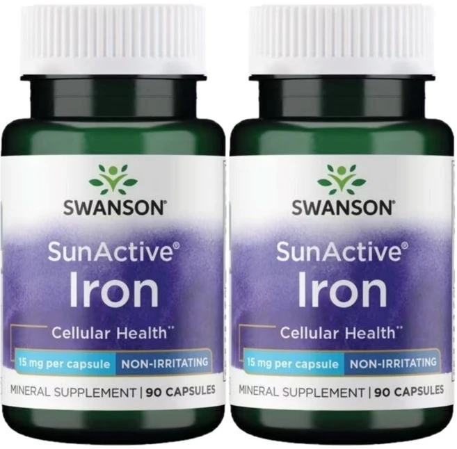 스완슨 선액티브 철분 15mg, 2개, 90정 - 쿠팡