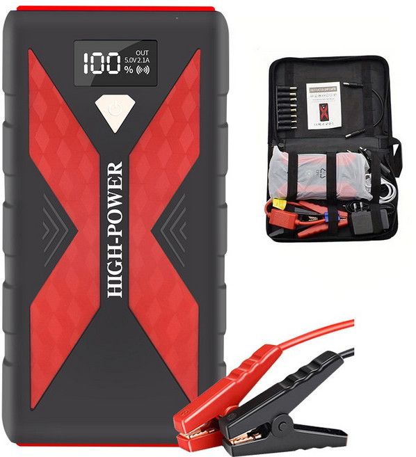 차량용 점프스타터 보조배터리+파우치백+스마트 점프 케이블, 1개, 29800mAh