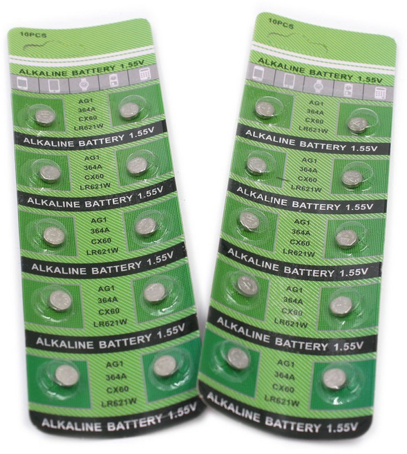 鈕扣電池 AG1 AG3 AG10 AG13 LR621 LR41 LR11 LR44 適用於多種電子設備, 1個, AG1/LR621