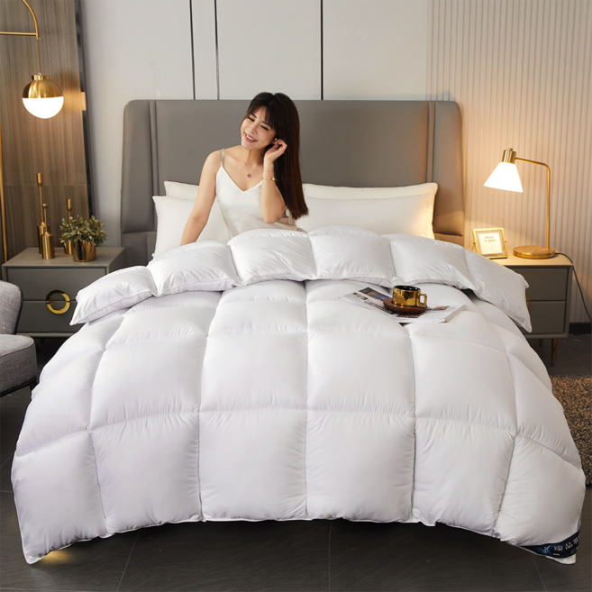 [한정특가] 호텔 폭신한 구스다운 거위털 구스 다운 겨울 이불, 화이트