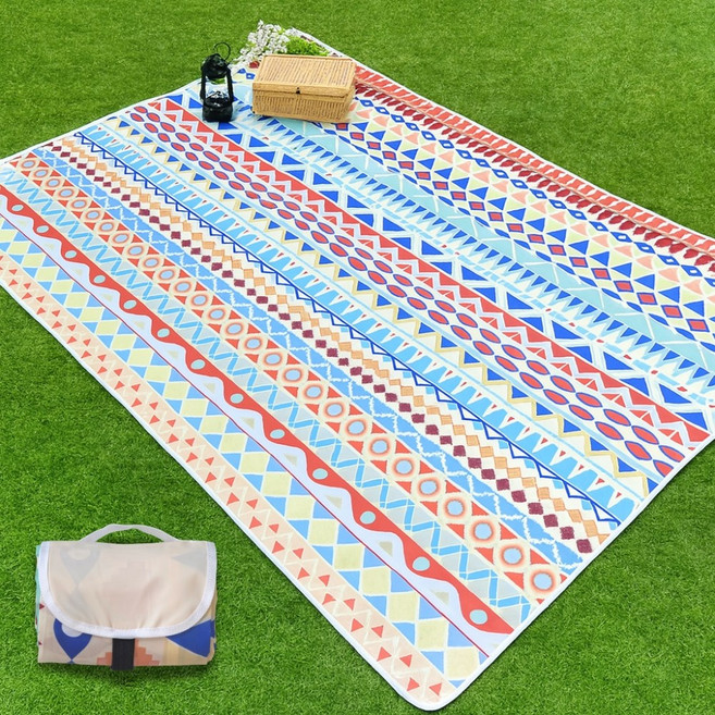 라네뜨 초경량 포켓 피크닉 인디언 돗자리, 아즈택 패턴 아이보리