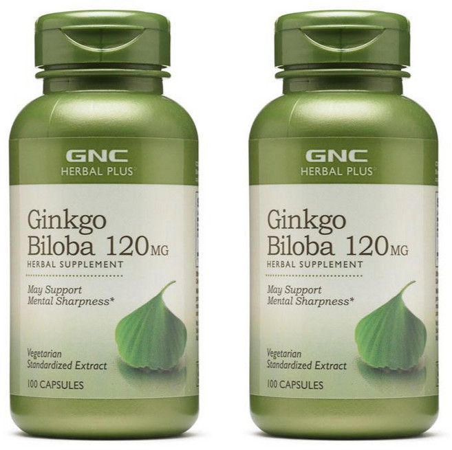 GNC 징코 빌로바 120mg 캡슐, 100정, 2개