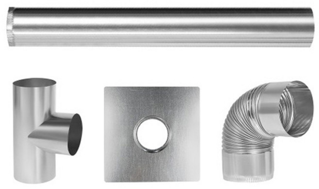 올쿡 125mm 연통 모음 갈탄난로 연탄난로 화목난로, 올쿡 125mm 일자연통, 1개