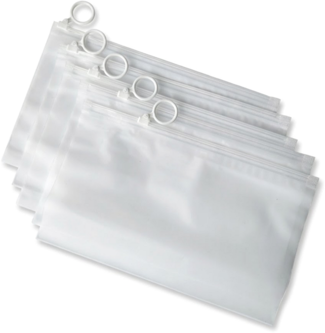 수납 지퍼백 50p 여행용 악세사리 슬라이드 중형 수납백 반투명, 1세트, 50매