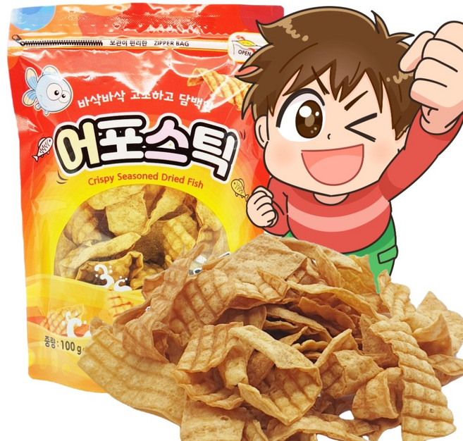 빠삭빠삭 어포스틱 100g 국민안주 어포튀김 어포튀각, 1개