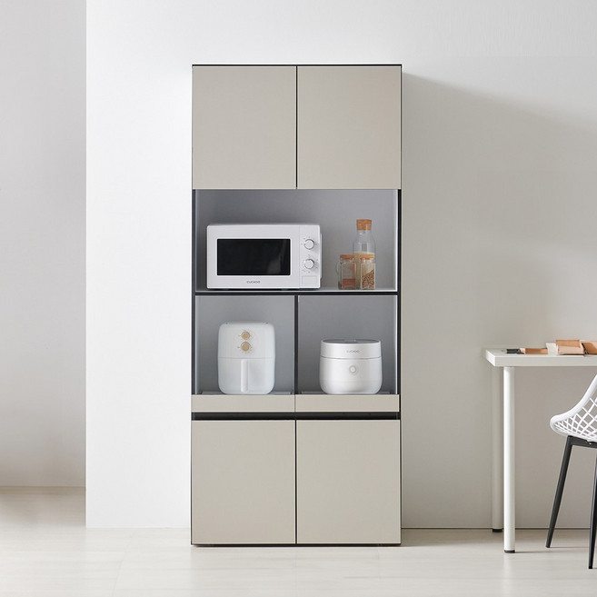 베로카 키큰 광파오븐 렌지대 밥솥 다이 주방 선반 800, 4단, 새틴베이지