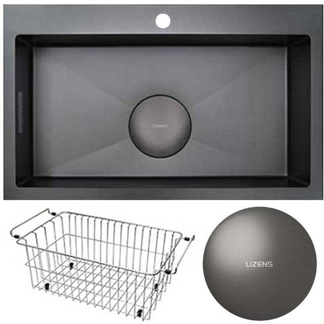 리젠스 사각싱크볼 GQE8503 블랙 엠보 리폼볼 세트 싱크볼교체, 1세트