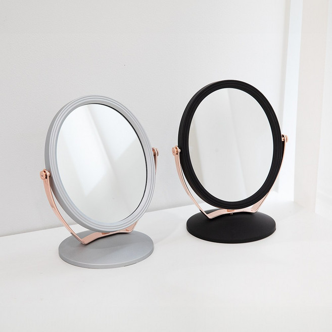 비스토어 화장거울 탁상용거울 회전거울 거울모음전, 06.소프트 메탈 양면 거울_그레이