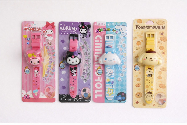 [아띠엘] 산리오 캐릭터 입체 24종 빔 프로젝션 파노라마 어린이시계 워치 손목시계 전자시계 유치원 초등학생 생일선물 어린이시계 유아손목시계, 시나모롤, 1개