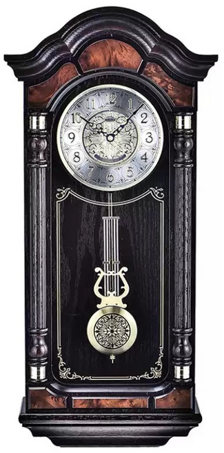 세이코 SEIKO 클래식 엔틱 2곡 멜로디 시계추 괘종 대형 원목 벽시계 QXH004B, 브라운 QXH004B
