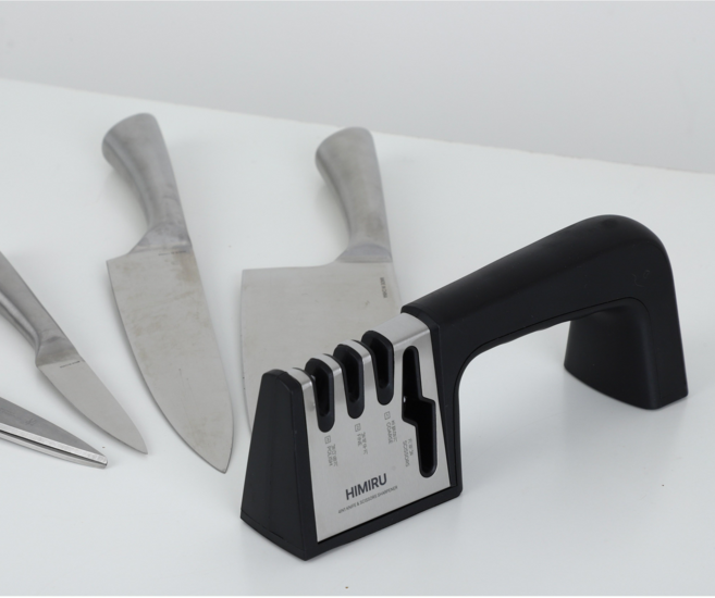 하이미루 4in 1 가정용 칼갈이 겸 가위갈이, 블랙, 1개