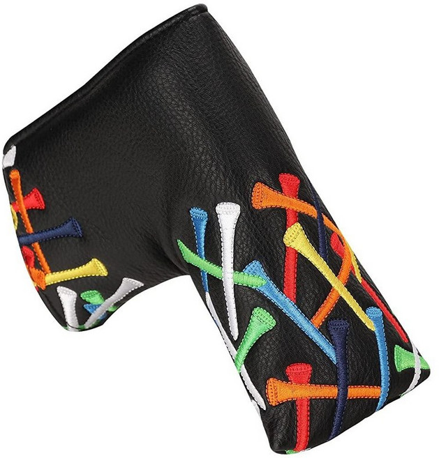 Craftsman Golf Funny Golf Tees 블랙 블레이드 퍼터 커버 헤드커버 Scotty Cameron Adams 마그네틱 클로저, 티, 1개