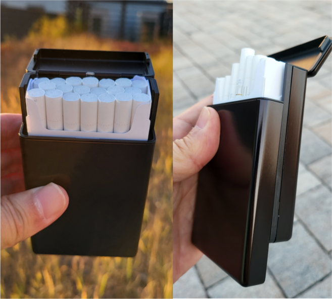 셀러템 담배케이스 착 열리는 슬라이딩 일반형 슬림형 - 사틴 블랙