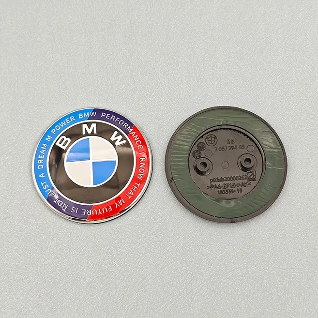 3D ABS 82mm 50주년 기념 자동차 앞 보닛 로고 배지 후면 트렁크 엠블럼 BMW F30 액세서리용, 13 LMK F10