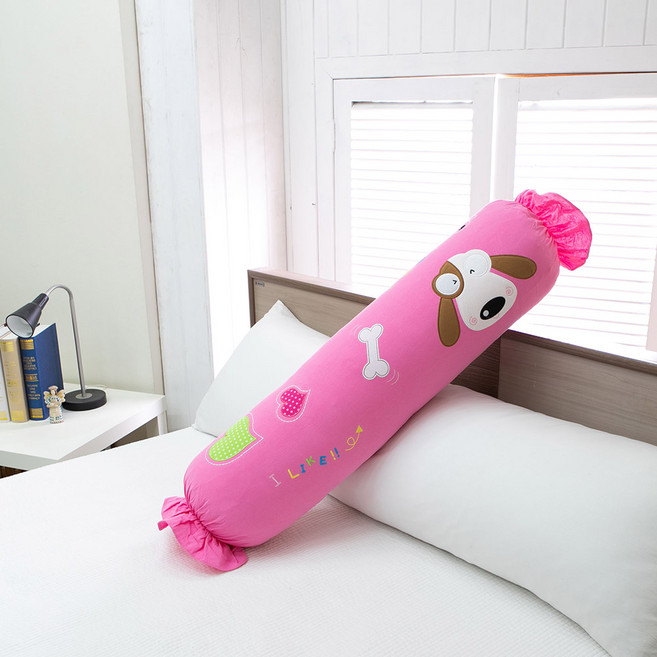 무궁화수예 포비 사탕베개 솜포함/사탕베개커버/롱베개, 핑크(솜미포함)