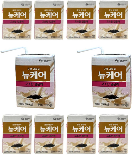 뉴케어 고소한 검은깨맛 빨대형 10개 식사대용 환자 노인 균형 영양식 비타민 미네랄 간편식, 200ml