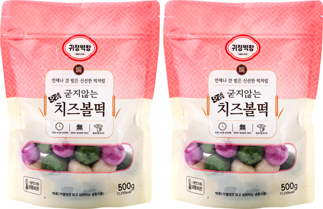 귀정떡방 굳지않는 치즈 볼떡 크림치즈 꿀떡 모양 치즈 떡, 2개, 500g