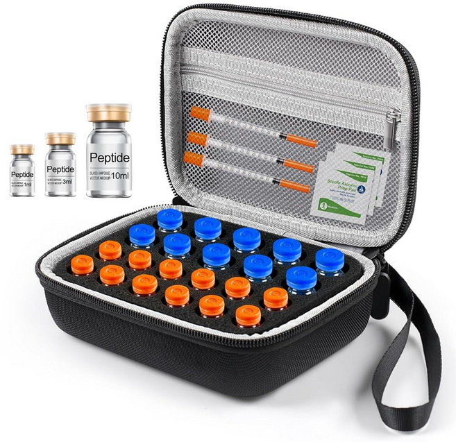 22 Slots Insulin Peptide Case for Fridge Vial Holder Organizer 10ml & 1-3ml Vials Fridge Storage