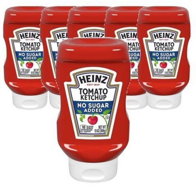 HEINZ 노슈가 토마토 케찹 무설탕, 6개, 369g