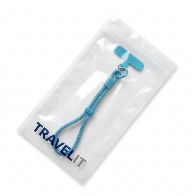 트래블잇 낙하 도난 방지 핸드폰 스트랩, 1개, 블루그린