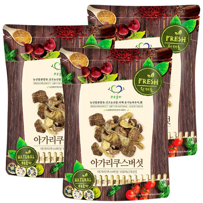 푸른들판 국산 건조 아가리쿠스 버섯, 100g, 3개