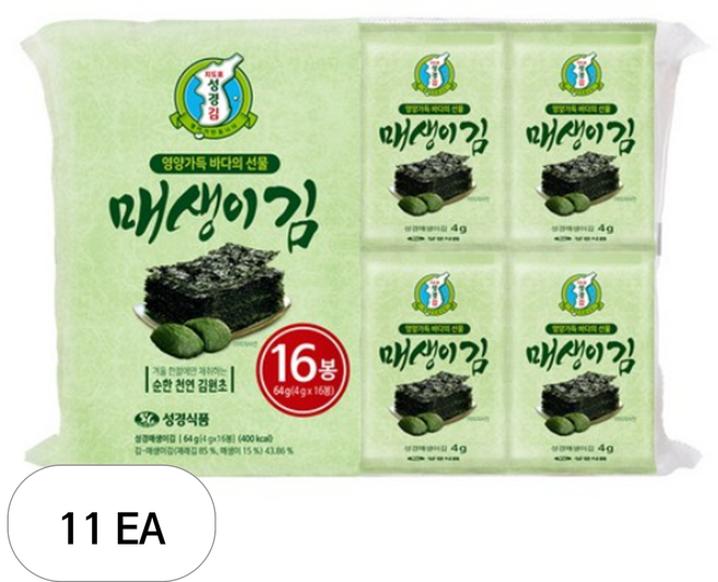 지도표성경 매생이 식탁김 16p, 11개, 64g