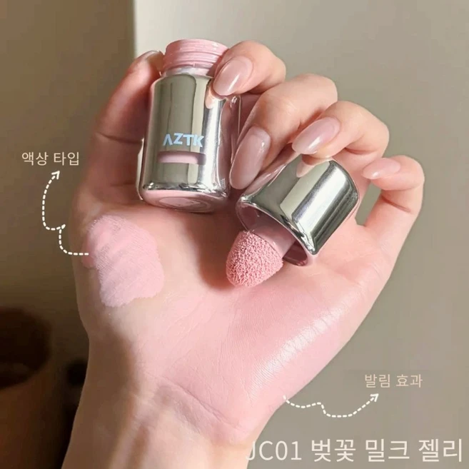 윈터커넥트 AZTK 수분광 리쿼드 블러셔 치크스틱 커버력 지속력, 1개, JC01 벚꽃 밀크 젤리 - 쿠팡