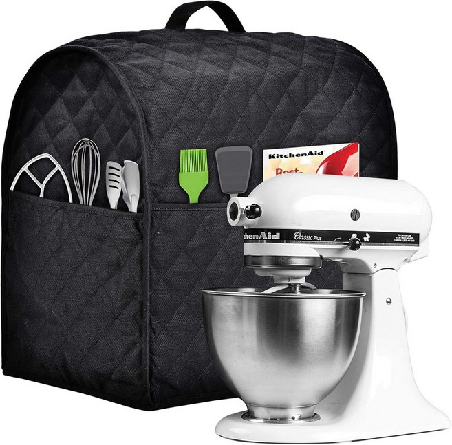 Kitchenaid 믹서와 호환되는 스탠드 믹서 커버 모든 틸트 헤드 및 볼 트 모델에 적합 미세 부드러움 쉽게 퇴색되지 않음 채움이 쉽지 않음. 4.5쿼트 전체 5쿼트 블랙에, Fits for 4.5-Quart, Red