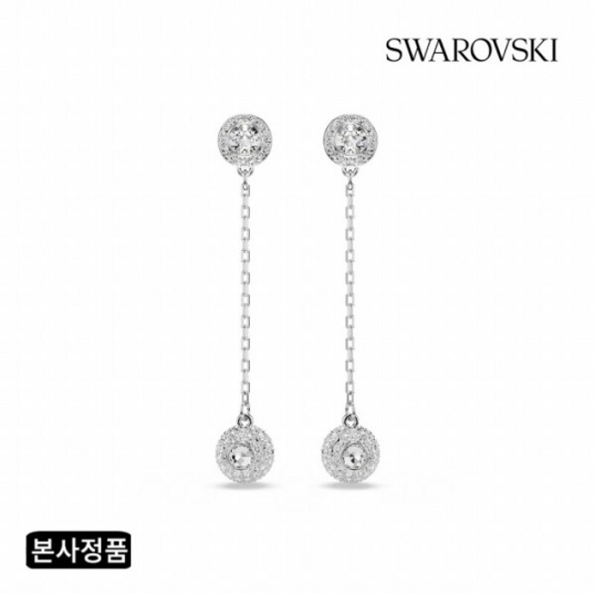 스와로브스키 여성용 Una Angelic 로듐 드롭 귀걸이 5732273 + 메시지카드 세트 + 쇼핑백