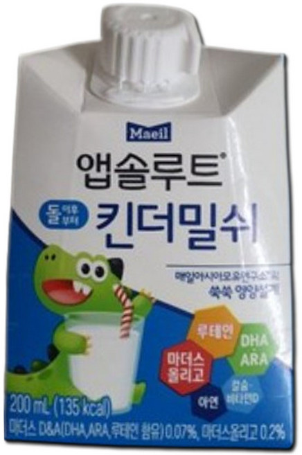 매일유업 앱솔루트 킨더밀쉬, 200ml, 5팩