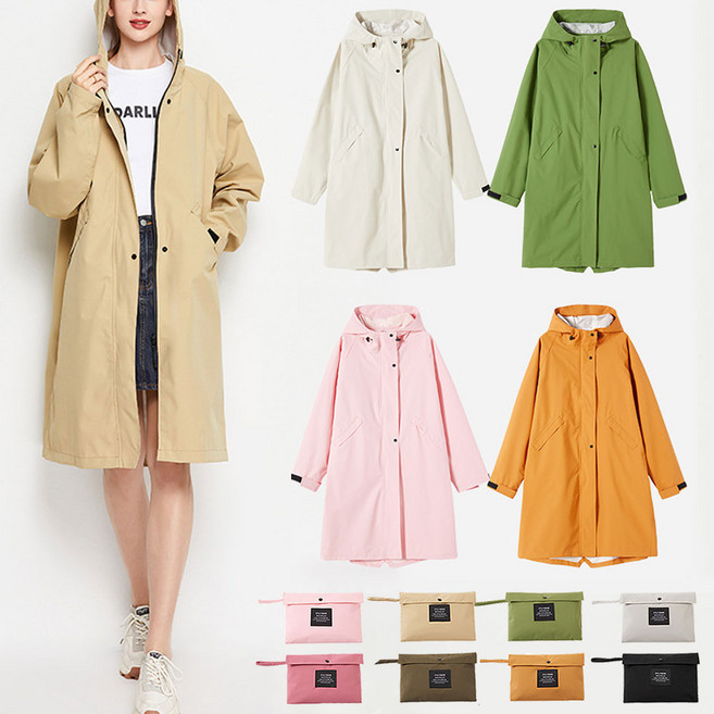 [김영주골프]여성 골프 우비 윈드브레이커패션 데일리 비옷 레인코트 KOSLRC05, XL, 크림베이지, 1개