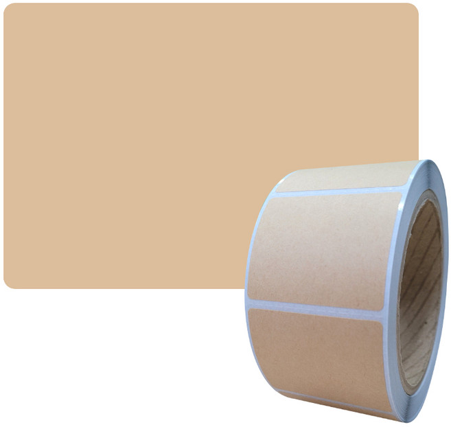 크라프트 크라프트지 무지 라운드 사각 메모 스티커 5cm x 4cm 500매, 1개