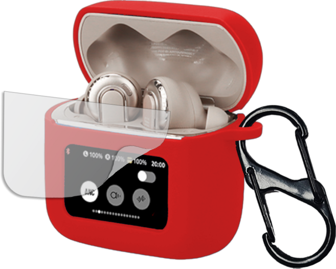 JBL TOUR PRO3 하우징 컬러 슬림핏 케이스 액정 스크린 필름, 레드, 1개