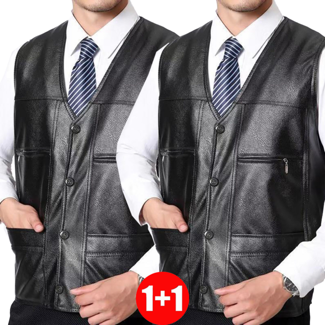 지고다그 1+1 남성 보온 조끼 겨울 인조가죽 따뜻한 기모 안감 베스트 GJX4135