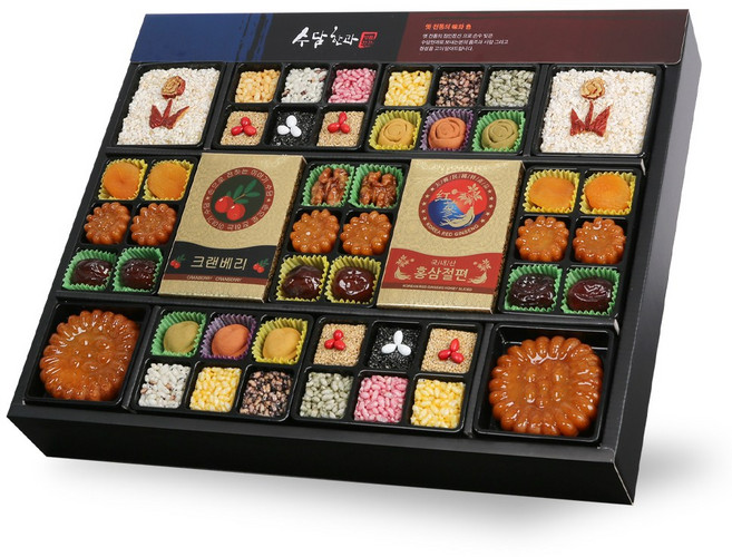 수담한과 고급지함5호 백작 2단구성 한과 선물 세트, 1세트, 1.8kg