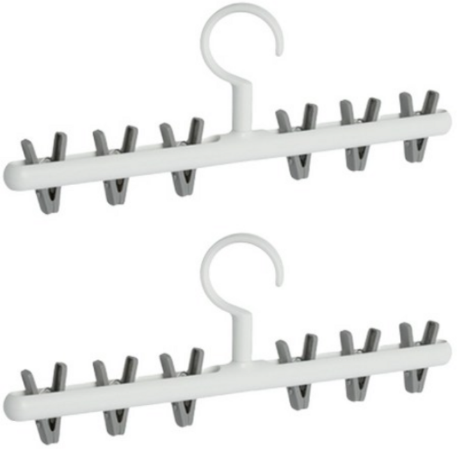 알록달록 클립 모자걸이, 그레이, 2개