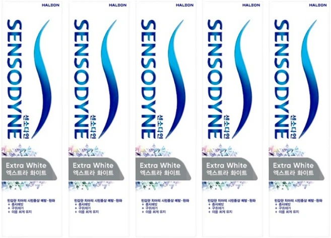 센소다인 화이트 치약 113g, 5개, 120g - 쿠팡