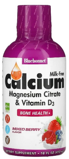 블루보넷 뉴트리션 액상 칼슘 마그네슘 시트레이트 비타민d3 믹스드베리 473ml, 1개 - 쿠팡