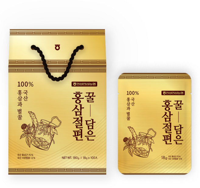 [안성인삼농협] 국산 꿀담은 홍삼절편, 10개, 18g