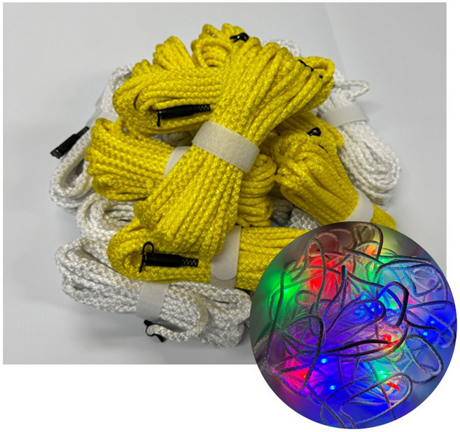 LED 로프 두께 5mm 길이 10m 걸림 방지 웨빙 텐트 타프 야간 조명, 형광색