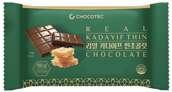 초코텍 리얼 카다이프 씬초콜릿, 8개, 50g